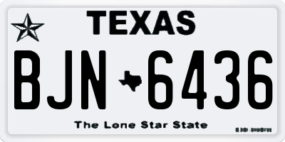 TX license plate BJN6436