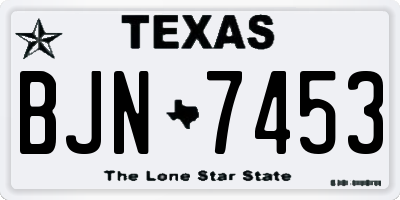 TX license plate BJN7453