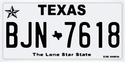 TX license plate BJN7618