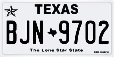 TX license plate BJN9702