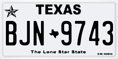 TX license plate BJN9743