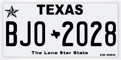 TX license plate BJO2028