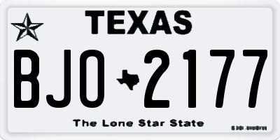 TX license plate BJO2177