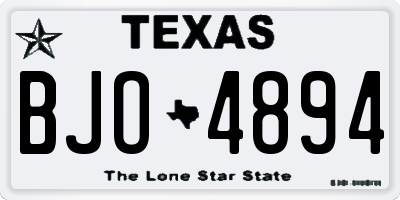 TX license plate BJO4894