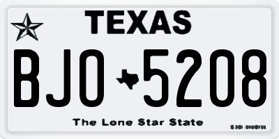 TX license plate BJO5208
