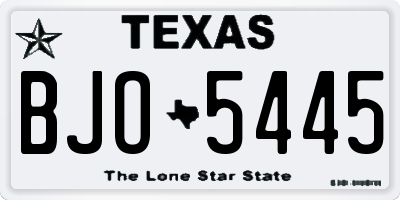 TX license plate BJO5445