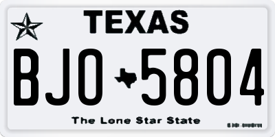 TX license plate BJO5804