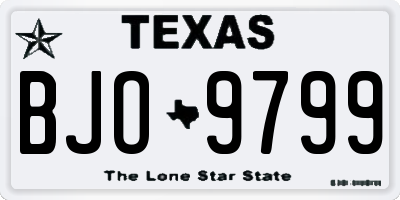 TX license plate BJO9799