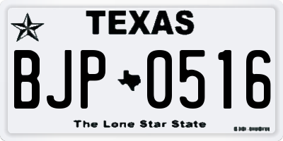 TX license plate BJP0516