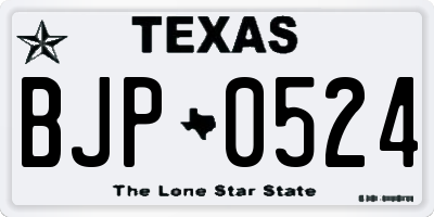 TX license plate BJP0524