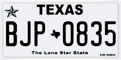 TX license plate BJP0835