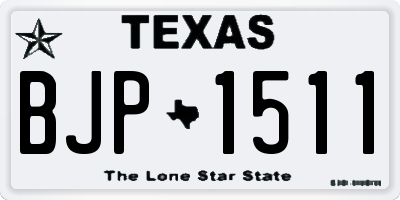 TX license plate BJP1511
