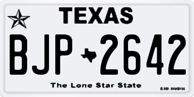 TX license plate BJP2642