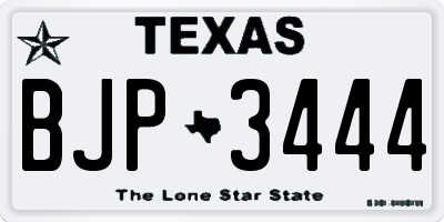 TX license plate BJP3444