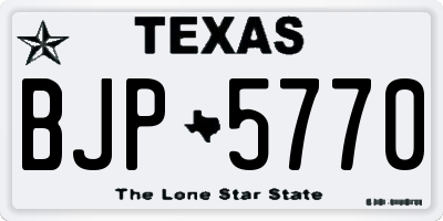 TX license plate BJP5770
