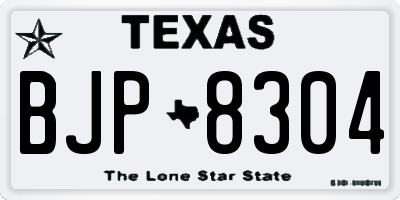 TX license plate BJP8304
