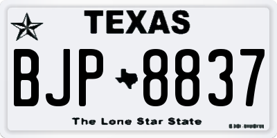 TX license plate BJP8837