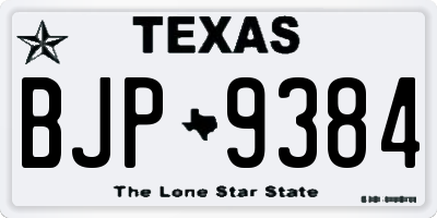TX license plate BJP9384