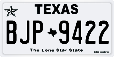 TX license plate BJP9422