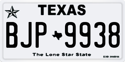 TX license plate BJP9938