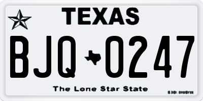 TX license plate BJQ0247