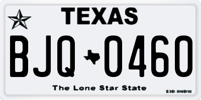 TX license plate BJQ0460
