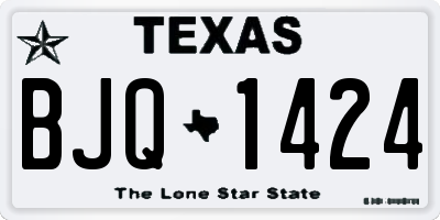 TX license plate BJQ1424