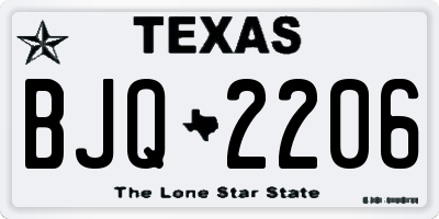 TX license plate BJQ2206