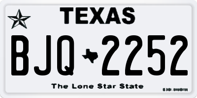 TX license plate BJQ2252
