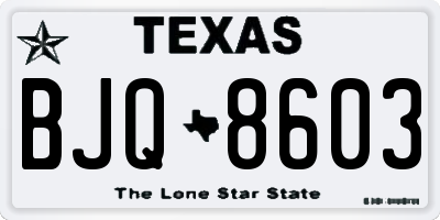 TX license plate BJQ8603