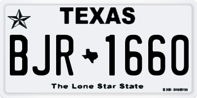 TX license plate BJR1660