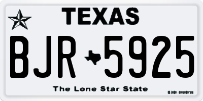 TX license plate BJR5925