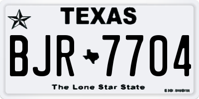 TX license plate BJR7704