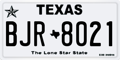 TX license plate BJR8021