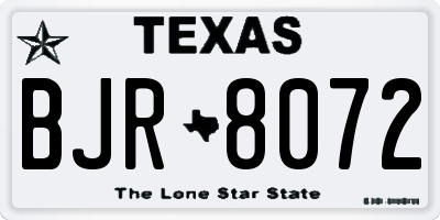 TX license plate BJR8072