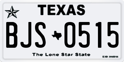 TX license plate BJS0515