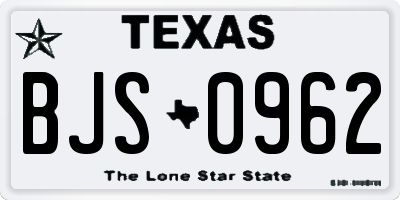 TX license plate BJS0962