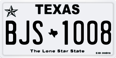 TX license plate BJS1008