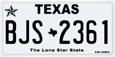 TX license plate BJS2361