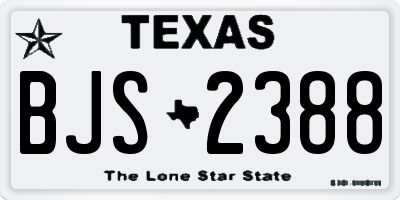 TX license plate BJS2388