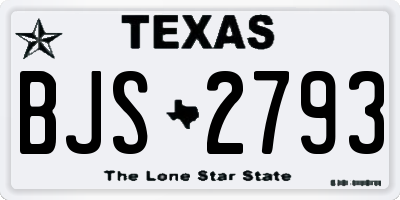 TX license plate BJS2793