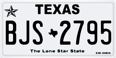 TX license plate BJS2795