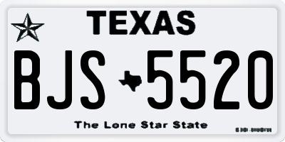 TX license plate BJS5520