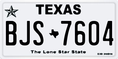 TX license plate BJS7604