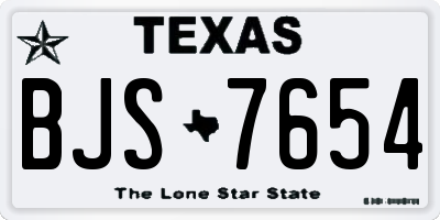 TX license plate BJS7654