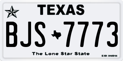 TX license plate BJS7773