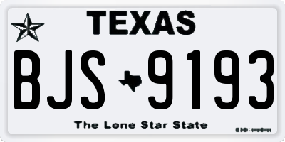 TX license plate BJS9193
