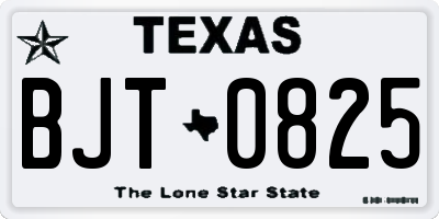 TX license plate BJT0825