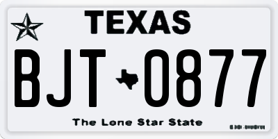 TX license plate BJT0877