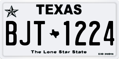 TX license plate BJT1224